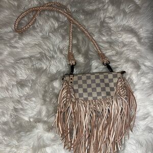 Authentic Louis Vuitton pouchette customized by Vintage Boho Bags